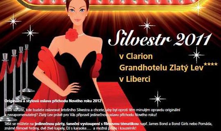 Silvestrovska Hollywood Movie Party v libereckem Clarionu Grandhotel Zlaty Lev∗∗∗∗