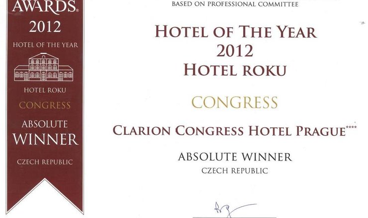 NEJLEPŠÍM KONGRESOVÝM HOTELEM V ČR JE CLARION CONGRESS HOTEL PRAGUE